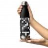 92Y4.G8 Stainless Steel Water Bottle with Gray & Gray Mosaic Design