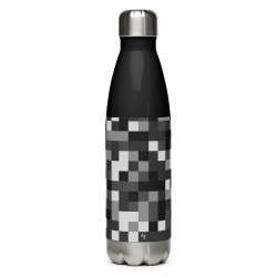 92Y4.G8 Stainless Steel Water Bottle with Gray & Gray Mosaic Design