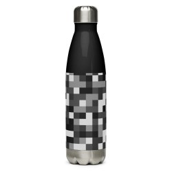 92Y4.G8 Stainless Steel Water Bottle with Gray & Gray Mosaic Design