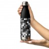 92Y4.G8 Stainless Steel Water Bottle with Gray & Gray Mosaic Design