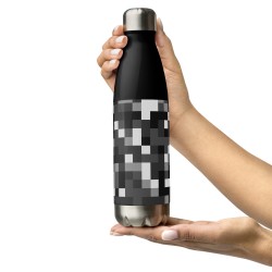 92Y4.G8 Stainless Steel Water Bottle with Gray & Gray Mosaic Design