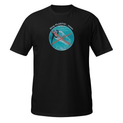 Black T-Shirt Y15 with No More Plastic Bottles Design