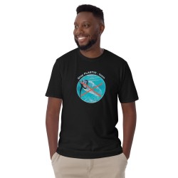 Black T-Shirt Y15 with No More Plastic Bottles Design
