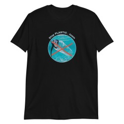 Black T-Shirt Y15 with No More Plastic Bottles Design