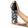 92Y4.G8 Stainless Steel Water Bottle with Gray & Gray Mosaic Design