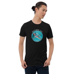 Black T-Shirt Y15 with No More Plastic Bottles Design