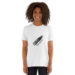 Simple T-Shirt with Black and Gray Y4 Bottle and STOP PLASTIC Design